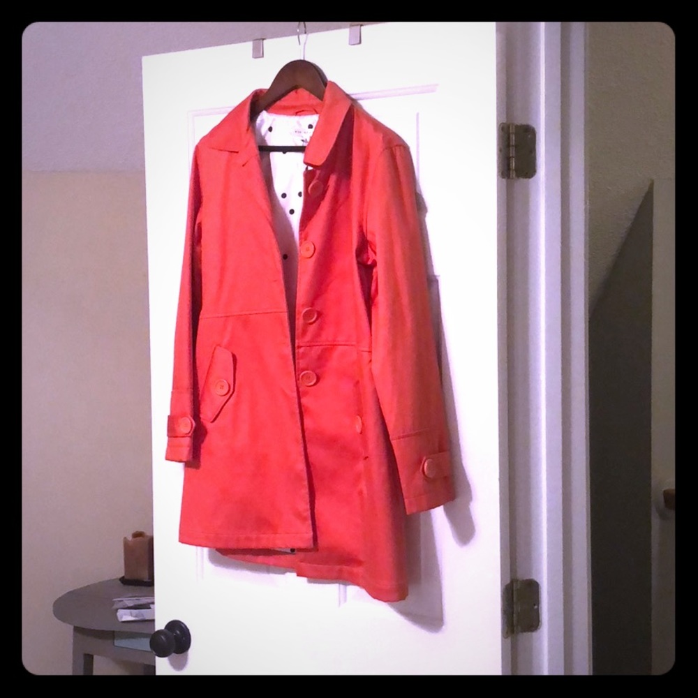 Max Studio Mid length Orange all weather jacket